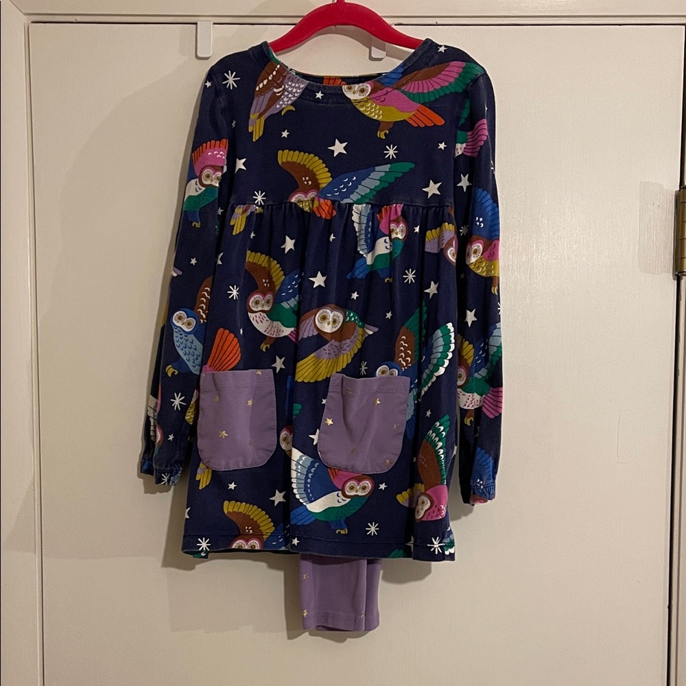 Mini Boden Owl tunic and leggings set